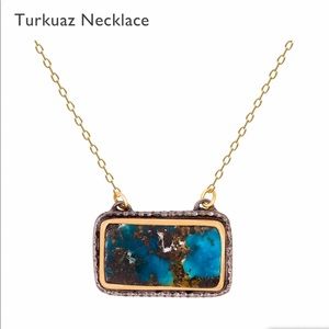 Maison Irem genuine turquoise and gold necklace!